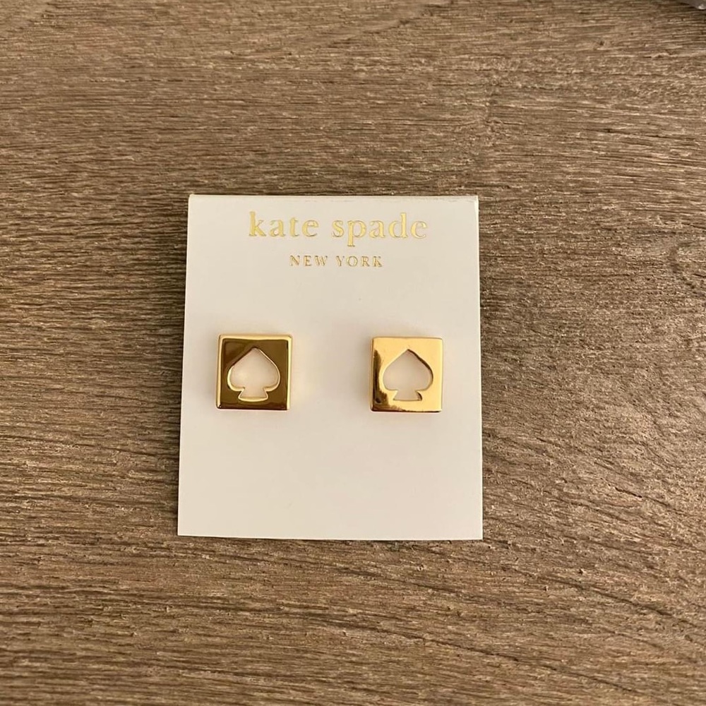 NWT Kate Spade square spade earrings